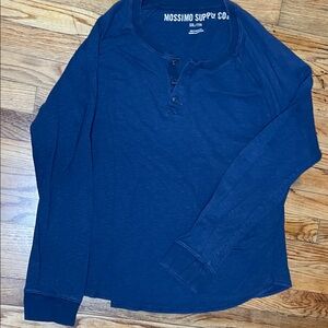 Mossimo Supply Co. Men's Navy Long Sleeve Henley